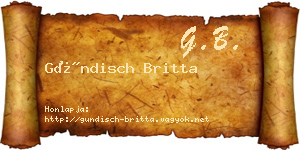 Gündisch Britta névjegykártya